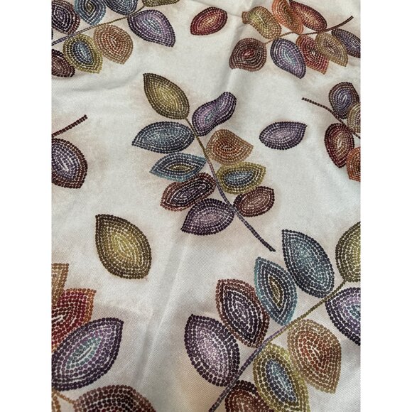 Croscill 69 x 52” Polyester Tablecloth Mosiac Leaf Leaves Pattern Multicolor - Picture 2 of 6